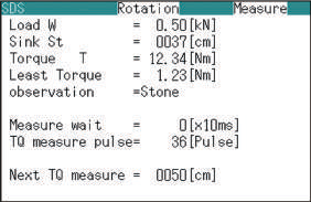 Geokarte IV large color LCD showing load, sink and torque